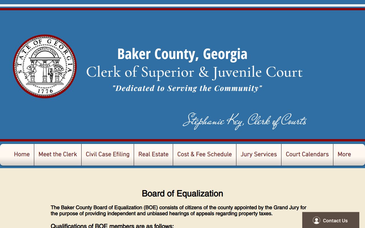 Baker County Clerk records Board of Equalization page
