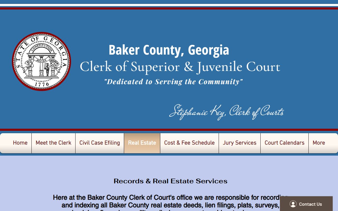 Baker County Clerk records real estate records page