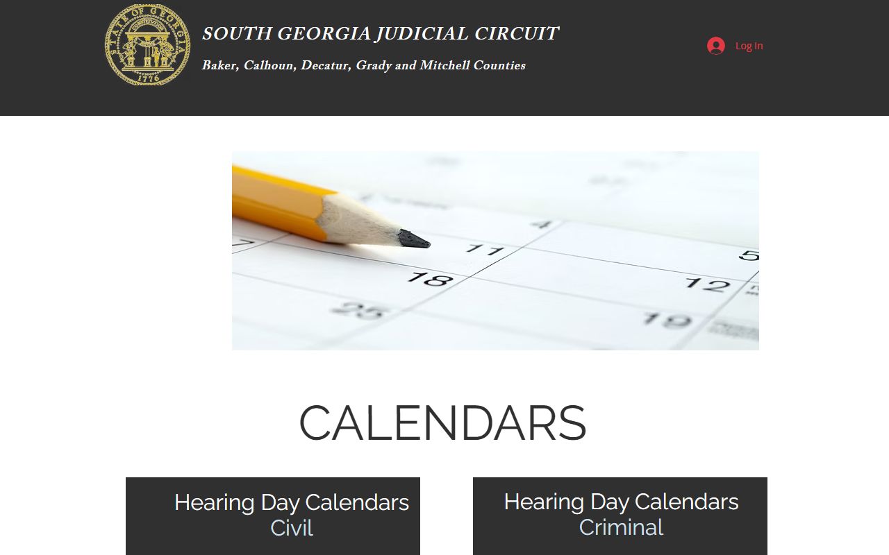 Baker County court dockets South Georgia Judicial Circuit calendars