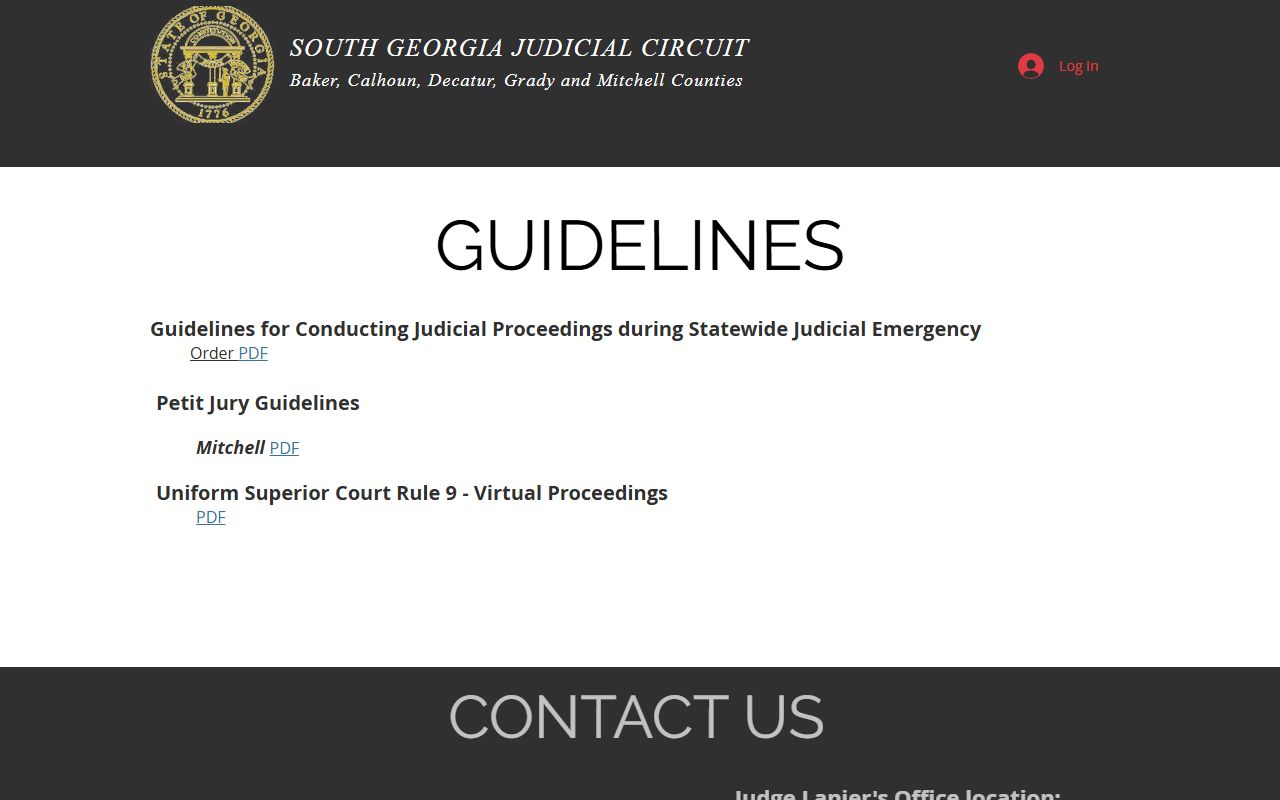 Baker County court dockets circuit guidelines and WebEx notices