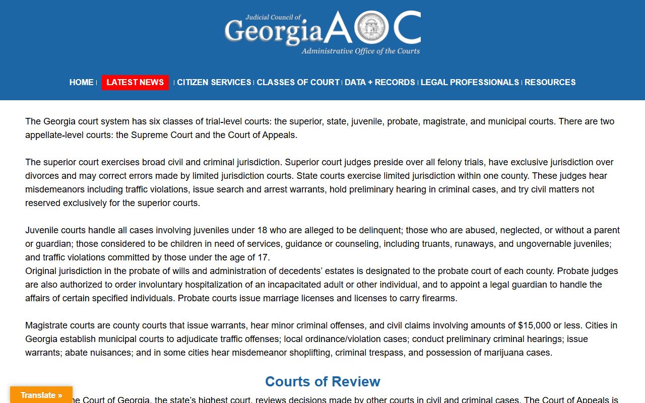 Baker County court records Georgia Courts navigating the courts resource