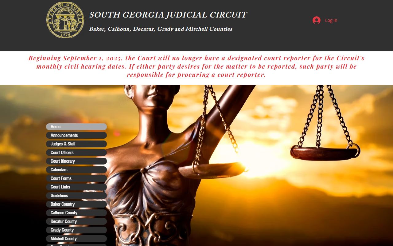 Baker County court records South Georgia Judicial Circuit homepage