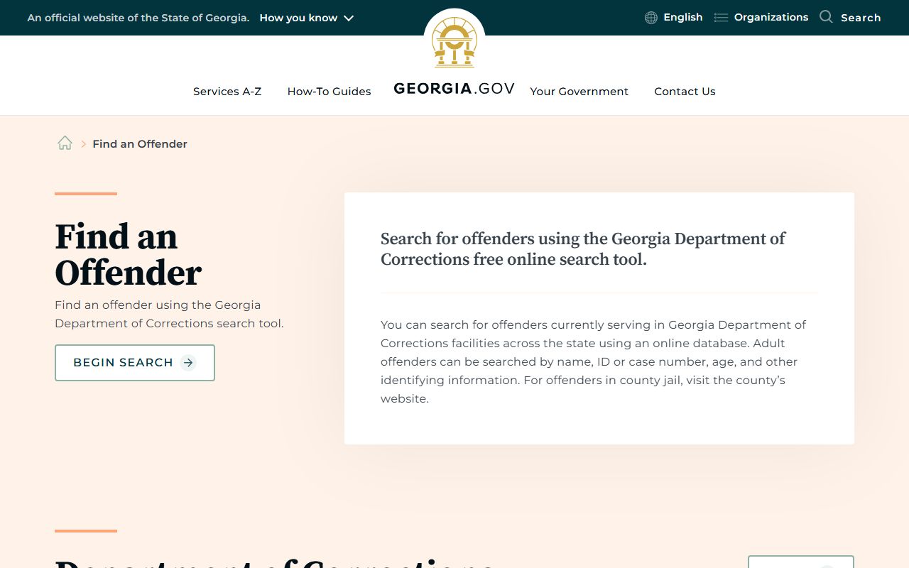 Baker County inmate records Georgia offender search guidance