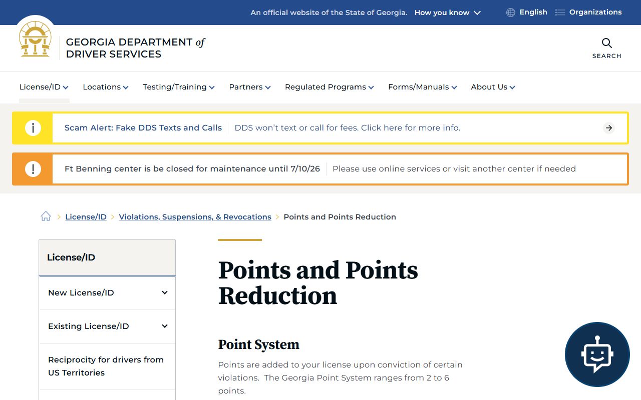 Baker County traffic court records DDS points and suspension guidance
